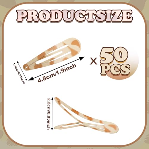 ELANE 50 Pcs Waterdrop Snap Hair Clips for Women Girl,Cute Hair Barrettes for Women Fine Thin Hair Accessories (Light Yellow) - color: Light Yellow