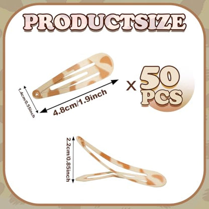 ELANE 50 Pcs Waterdrop Snap Hair Clips for Women Girl,Cute Hair Barrettes for Women Fine Thin Hair Accessories (Light Yellow) - color: Light Yellow