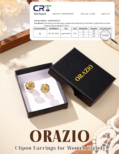 ORAZIO Clip On Earrings Women Geometric Statement Unique Non Pierced Earrings 14K Gold Plated Knot Chunky Drop Dangle Hoop Stud Clip-on Earrings for Women Trendy - color: Style D-Gold Plated