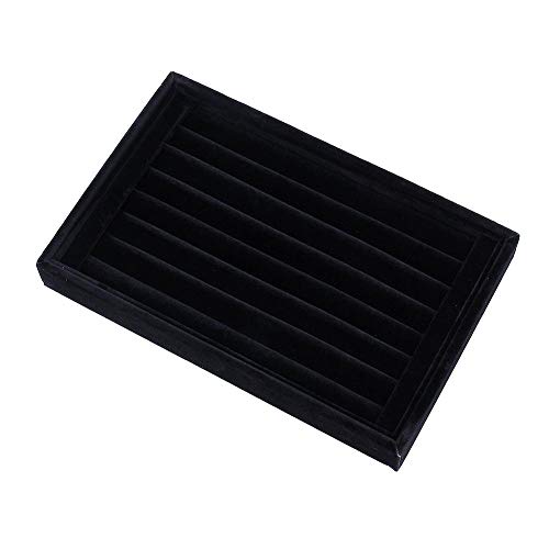 7 Slots Velvet Ring Earrings Studs Tray Showcase Display Jewelry Organizer Insert Tray for Accessory Storage