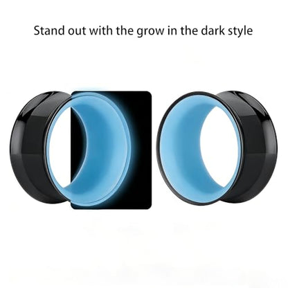 DOEARKO 2Pcs Stainless Steel Outer Ring & PLA Inner Plug Ear Gauges (2g/6mm - 1"/25mm) Hypoallergenic Double Material for Stretched Ears Lightweight Breathable Plugs - color: B&BU, size: 8mm(0G)
