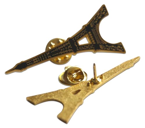 Novel Merk Landmark & Iconic Structures – Cultural Lapel Pin, Hat Pin & Tie Tack Set - with Clutch Back (3- Eiffel Tower)