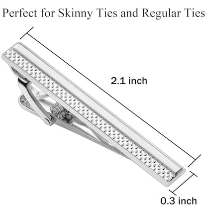 Tie Clip for Men, TAIGRAMA Tie Bar and Tie Pin Clip for Skinny Ties Gold Rose Gold Silver Black, Unique Mens Tie Clip Tie Clasp Suitable for Wedding Anniversary Business Professional and Best Gift - style: Style 3-Gold Silver & Black