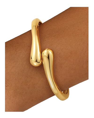 Chunky Gold Bangle Bracelets for Women, Gold Twist Cuff Bracelet | Trendy Stackable Bangles Set Fashion Jewelry Gifts - color: 1PC Gold