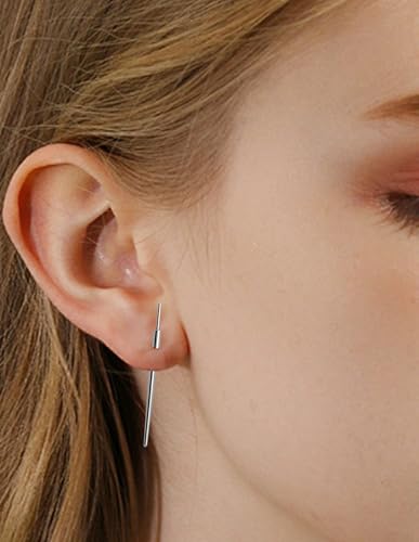 4Pcs Stainless Steel Piercing Taper Insertion Pins 14G 16G 18G 20G Internal/External Threaded Push In Threadless for Lip Nose Ear Navel Eyebrow Nipple Tongue Body Piercing Kit Assistant Tool - color: Threadless-14G/16G/18G/20G