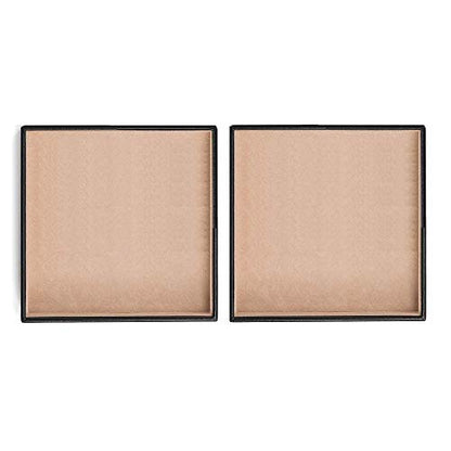 Glenor Co Jewelry Organizer Tray - Set of 2 - Stackable Empty Jewelry Storage Trays w/o Dividers - Display on Dresser or Drawer - Compatible with Other Trays - Black - size: Square - Empty x 2