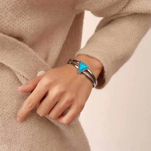 925 Sterling Silver Bangles For Women Handmade Silver Bangles Open Adjustable Bangle Bracelets For Women Silver Open Cuff Bracelets Stackable Wrap Bangles Festival Jewelry Gifts - color: Style 16