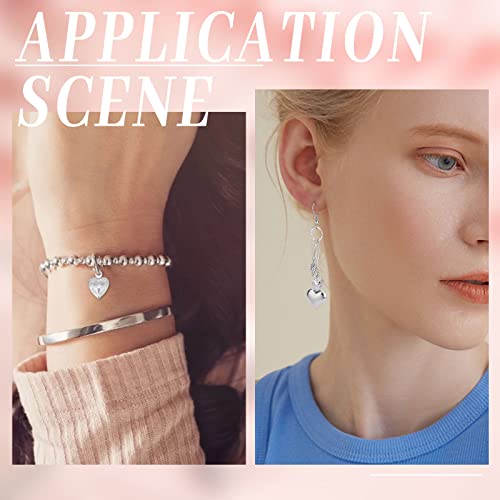SUNNYCLUE 1 Box 100Pcs Stainless Steel Heart Charms Hearts Charm Love Small Double Sided Puffy Valentine Mother's Day Charms for Jewelry Making Charm Necklace Bracelet Earrings DIY Supplies 12x9mm - color: 1 Box 100pcs Puffy Heart Charms
