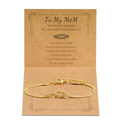 Matching Bracelets for Couples Love Knot Bracelet Pinky Promise Soulmate Relationship Friendship Bracelets Forever Infinity Jewelry Gifts for Women Her Him - style: MOM-G