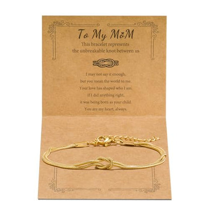Matching Bracelets for Couples Love Knot Bracelet Pinky Promise Soulmate Relationship Friendship Bracelets Forever Infinity Jewelry Gifts for Women Her Him - style: MOM-G