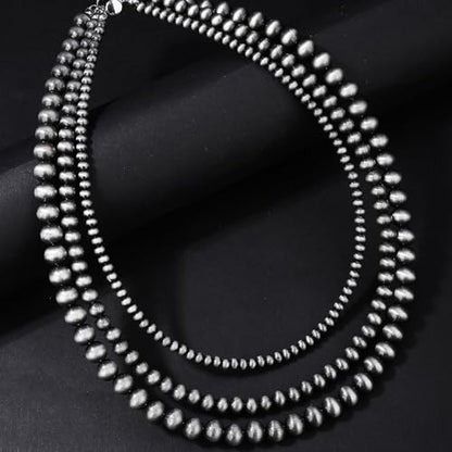 Matte Black Necklace with Triple Strands Designs Portable for Formal Outfits and Casual Styles Everyday Elegant Necklace - color: Single layer