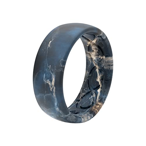 Groove Life Nomad Silicone Ring Breathable Rubber Wedding Rings for Men, Lifetime Coverage, Unique Design, Comfort Fit Ring - color: Rapids