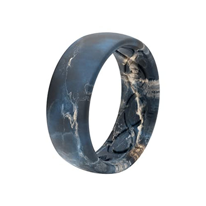 Groove Life Nomad Silicone Ring Breathable Rubber Wedding Rings for Men, Lifetime Coverage, Unique Design, Comfort Fit Ring - color: Rapids