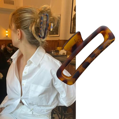 5 Inch Hair Claw Clips Extra Large Square No Slip Big Matte & Glossy XL Rectangle Clip for Thick Curly Long Hair Women, 4 Pack - color: A4 5 inch