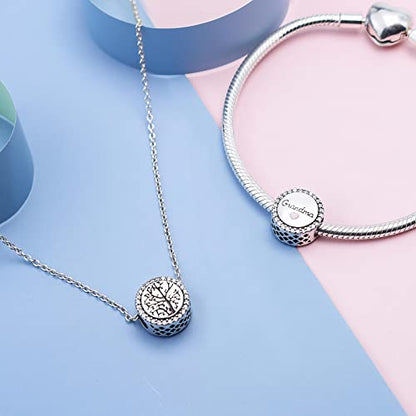 Family Love Mother Daughter Grandma Charm 925 Sterling Silver fits Bracelets Necklace Pendant Bead Charms Jewelry Gift for Women Family Friends - color: Grandma Charm
