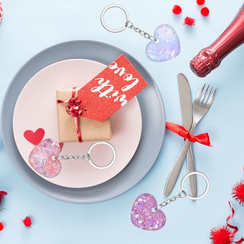 6 Pcs Heart Resin Mold Love Heart Shape Silicone Molds for Resin with Hole Cute Silicone Jewelry Casting for DIY Craft Pendant Necklace