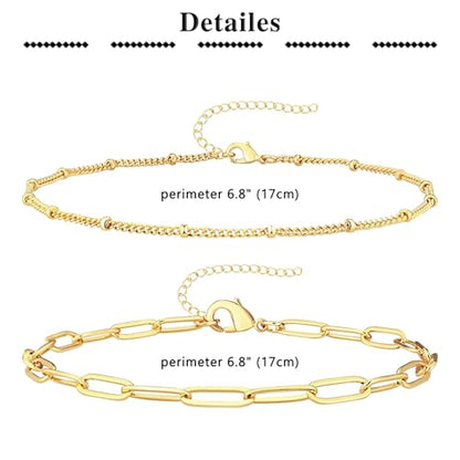 QWALIT Toe Rings for Women Gold Toe Ring Gold Ankets for Women Silver Toe Ring Stainless Steel Waterproof Trendy Anklet no Tarnish - color: A1 -Bracelets 6pcs -gold