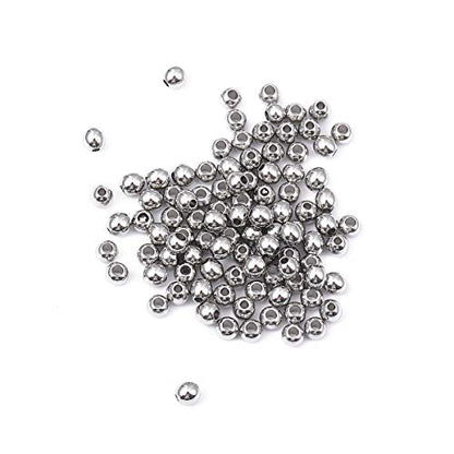 Stainless Steel Spacer Beads 4x3mm Round Loose Charm Caps Beads for DIY Jewelry Making 100pcs with 1.5mm Hole - color: 4x3mm 1.5mm