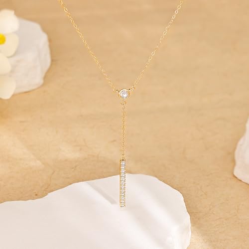 CHESKY Lariat Necklace for Women，14k Gold/Sliver Plated Layered Necklace | Gold/Sliver Long Necklace，Dainty Cross Pendant, Wedding Y-Shaped Drop Chain, Waterproof Jewelry Gift for Women Everyday Wear - style: YCZ