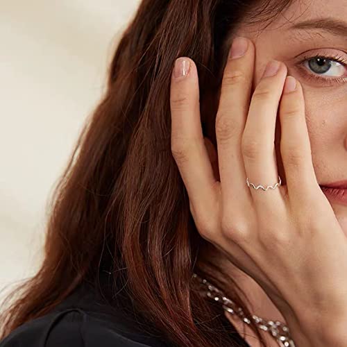 ZOERAY Gold Silver Stackable Rings for Women Non Tarnish CZ Ring Set | 10PCS 14K Gold Plated, Dainty Stacking Band Rings, Cross Wave Paperclip Knot Knuckle Thumb Ring, Jewelry Gifts, Size 4-11 - color: Silver