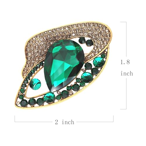 Brooch Pins for Women Girls Fashion Flower Crystal Rhinestone Pearl Jewelry - color: AUG24018G