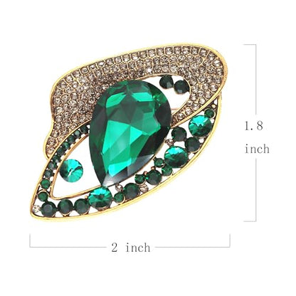 Brooch Pins for Women Girls Fashion Flower Crystal Rhinestone Pearl Jewelry - color: AUG24018G