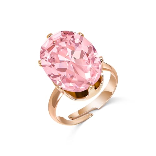 Linawe Cubic Zirconia Imitation Diamond Moissanite Rings for Women, 14K Gold/Rose Gold/Silver Adjustable Chunky Ring, Costume Rhinestone Jewelry for Wedding Engagement | Costume Jewelry, Copper, Large, Cocktail, Birthstone, Rhinestone, Gemstone, Cubic Zir