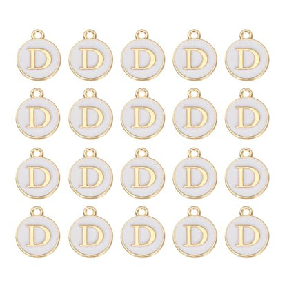 MECCANIXITY Pendants Letter Charm Initial Charm Double Sided Alphabet for DIY Necklace Bracelet Earrings Jewelry Making - style: D