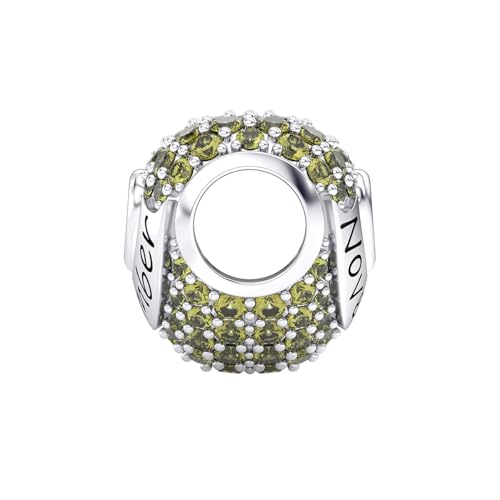 Birthstone Charms Love Heart Openwork Bead Charm for Women Bracelets and Necklaces 925 Sterling Silver with 5A Cubic Zirconia,Jewelry Gifts Women - color: Silver November Birthstone Charms