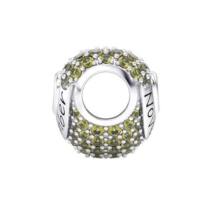 Birthstone Charms Love Heart Openwork Bead Charm for Women Bracelets and Necklaces 925 Sterling Silver with 5A Cubic Zirconia,Jewelry Gifts Women - color: Silver November Birthstone Charms