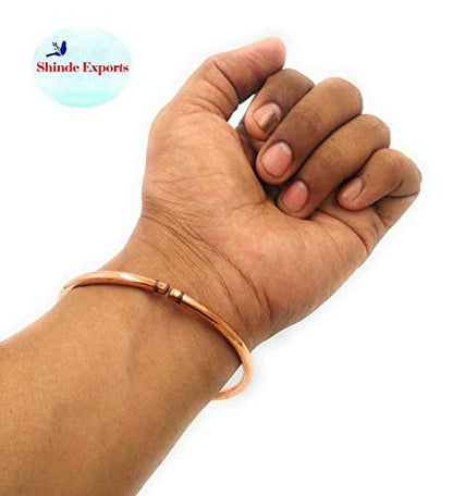 SHINDE EXPORTS pure copper bracelets cuf kada bangle for men and women - style: antic