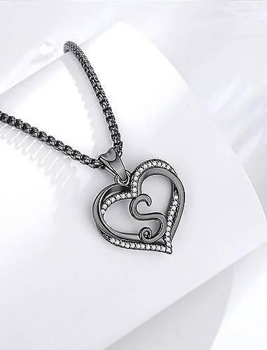 INFUSEU Unique Initial Necklaces for Women Girls Small Heart Letter Jewelry, Meaningful Personalized Gifts - style: S