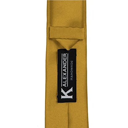 K. Alexander Skinny Ties - Multiple Solid Colors - Classic 2" width - color: Honey Gold
