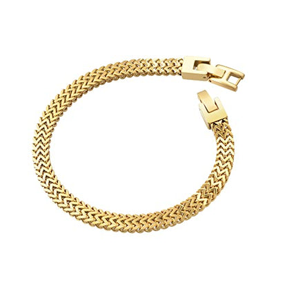 Geoffrey Beene Men’s Stainless Steel Double Franco Chain Bracelet with Extension - color: Gold, size: 9.5"