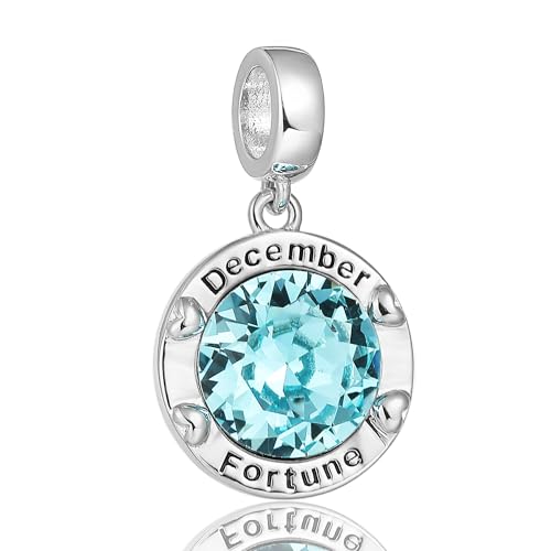 Birthstone Charms for Women Bracelets Birthday Bead Charms fit Pandora Bracelets Mothers Day Gifts for Women - color: 12-December(Tanzanite)