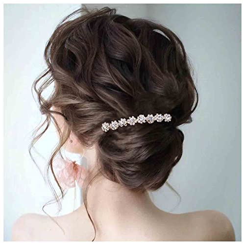 Crystal Bridal Hair Comb Gold Rhinestone Hair Piece Wedding Headpieces Bride Side Comb Wedding Hair Accessories for Bride and and Bridesmaids (Gold) - color: Gold