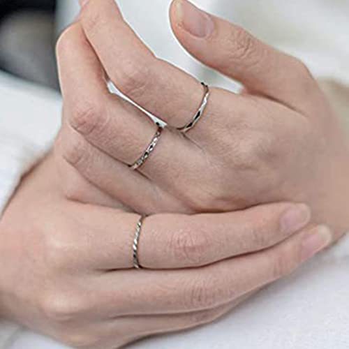 Jude Jewelers 1mm Stainless Steel Rhombic Faced Classic Plain Stackable Wedding Band Ring - color: Silver