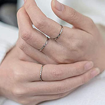 Jude Jewelers 1mm Stainless Steel Rhombic Faced Classic Plain Stackable Wedding Band Ring - color: Silver
