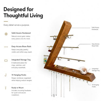 Acacia Jewelry Organizer Wall Mounted