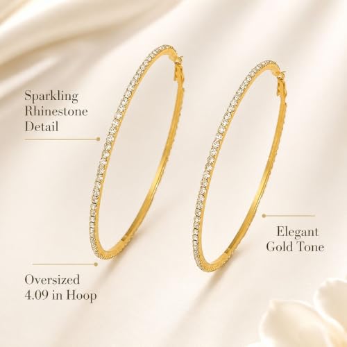 Big Chunky Gold Hoop Earrings for Women Beaded Large Statement Earrings Lightweight Fashion Jewelry Daily Wear Party Gift - color: E7:Gold 10cm