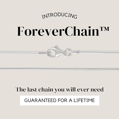 KISPER Sterling Silver Plated Snake Chain Necklace Women Stainless Steel | 1mm, 14-30 inches, non-tarnish, waterproof, hypoallergenic, nickel-free, secure lobster clasp