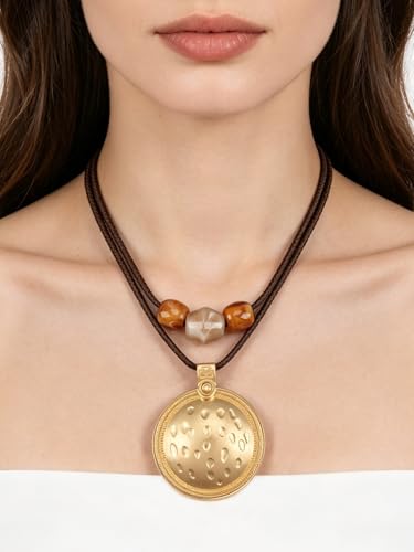 Chunky Pendant Necklace for Women Vintage Boho Necklaces Choker Layered Statement Necklaces Bohemian Jewlery Gifts - style: Boho Vintage Necklace