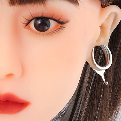 (6mm 2g DIY Ear Saddle Tunnel Plugs Piercing Stretchers Black Gold Silver Hypoallergenic 316 Stainless Steel Ear Gauges Dangle Accessories Expander Fashion Body Jewelry 2PCS - color: Silver, size: 22mm
