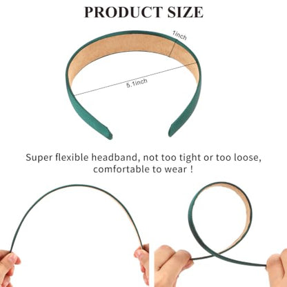 Wecoe Satin Headbands, 16 Pcs 1 Inch Hair Bands for Women & Girls(Set G) | Great for daily wear, festive looks & DIY crafts - color: Set G