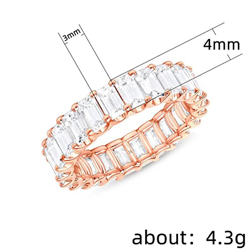 Psiroy 925 Sterling Silver Plated Cubic Zirconia Stacking Band Ring CZ Eternity Wedding Band for Women - color: Silver