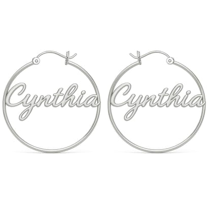 Charmsy 925 Sterling Silver Hoop Earrings | Lightweight Italian 2.5mm Tube Diamond-Cut Round Classic Hoops Earring for Women | Size 15/20/25/30/35/40/50/60/70mm | Small Medium Large - color: Personalized Hoop, size: 60 MM