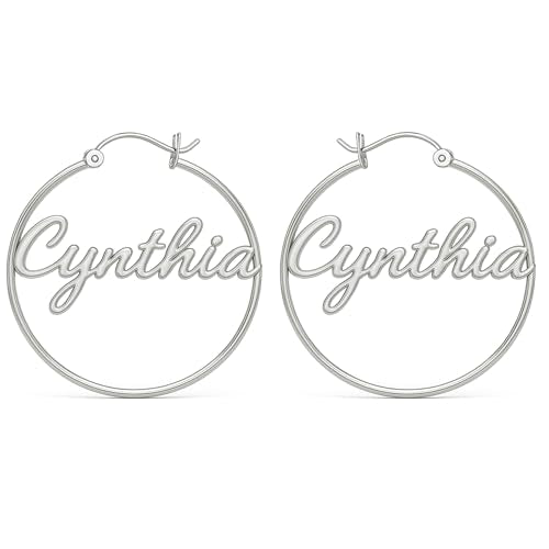 Charmsy 925 Sterling Silver Hoop Earrings | Lightweight Italian 2.5mm Tube Diamond-Cut Round Classic Hoops Earring for Women | Size 15/20/25/30/35/40/50/60/70mm | Small Medium Large - color: Personalized Hoop, size: 60 MM