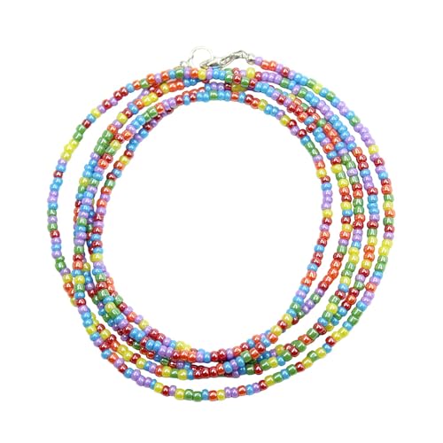 Kathy Bankston Rainbow Luster Seed Bead Necklace, Thin 1.5mm Strand | Thin Delicate Strand, Layering Necklace, Choker to Long Lengths, Made to Order