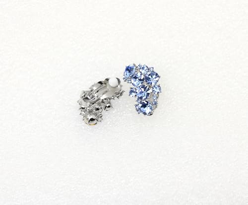 Faship Gorgeous Clip Ons Floral Earrings - color: Light blue