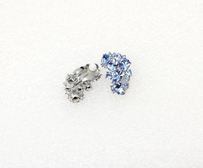 Faship Gorgeous Clip Ons Floral Earrings - color: Light blue